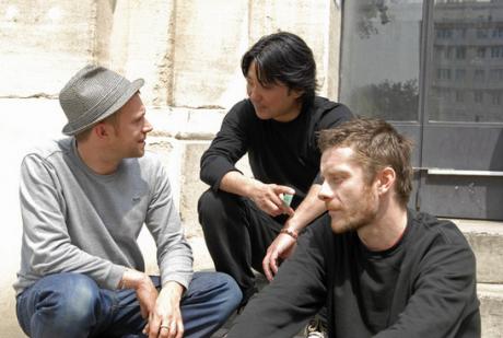 The Albarn-Hewlett partnership, pictured here with their collaborator on Monkey, Chen Shi-Zheng. (Photo: Monkey Press Shot)