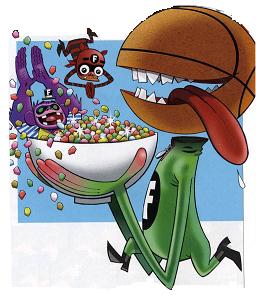 Cereal box art from The Freebies pilot
